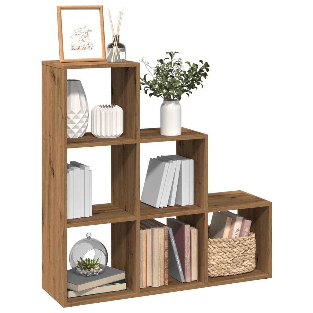 vidaXL Room Divider Bookcase 3-Tier Artisan Oak 99x29x99 cm Engineered Wood