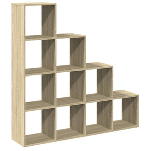 vidaXL Room Divider Bookcase 4-Tier Sonoma Oak 131.5x29x131.5 cm Engineered Wood