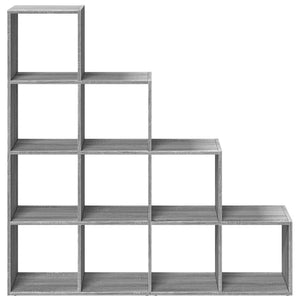 vidaXL Room Divider Bookcase 4-Tier Grey Sonoma 131.5x29x131.5 cm Engineered Wood