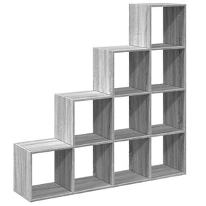 vidaXL Room Divider Bookcase 4-Tier Grey Sonoma 131.5x29x131.5 cm Engineered Wood