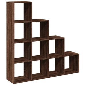 vidaXL Room Divider Bookcase 4-Tier Brown Oak 131.5x29x131.5 cm Engineered Wood