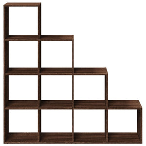 vidaXL Room Divider Bookcase 4-Tier Brown Oak 131.5x29x131.5 cm Engineered Wood