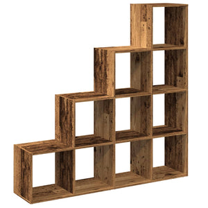 vidaXL Room Divider Bookcase 4-Tier Old Wood 131.5x29x131.5 cm Engineered Wood