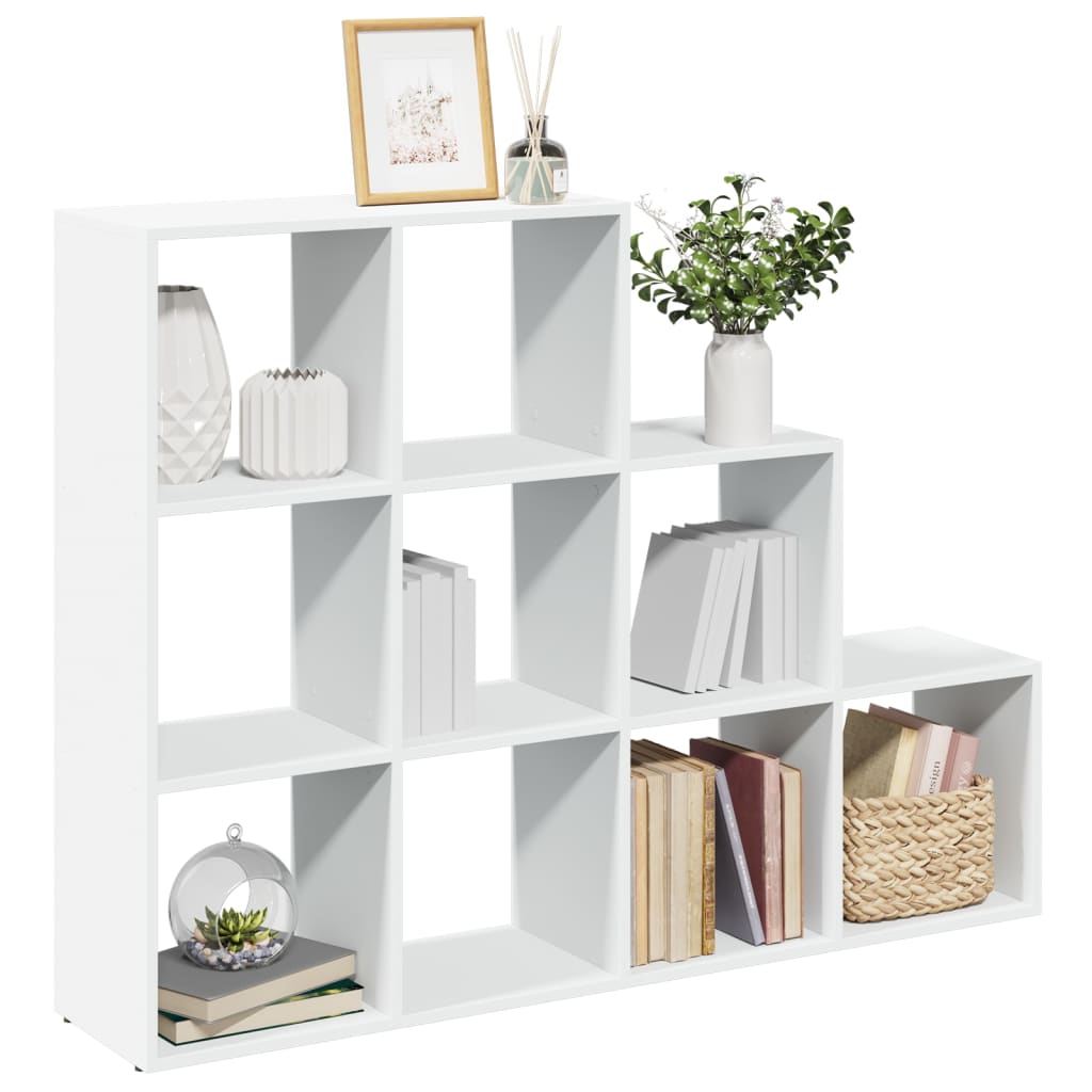 vidaXL Room Divider Bookcase 3-Tier White 137.5x29x103.5 cm Engineered Wood