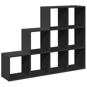 vidaXL Room Divider Bookcase 3-Tier Black 137.5x29x103.5 cm Engineered Wood