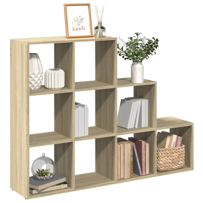 vidaXL Room Divider Bookcase 3-Tier Sonoma Oak 137.5x29x103.5 cm Engineered Wood