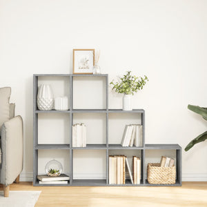 vidaXL Room Divider Bookcase 3-Tier Grey Sonoma 137.5x29x103.5 cm Engineered Wood