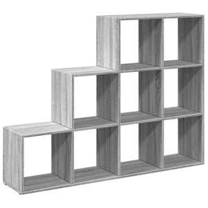 vidaXL Room Divider Bookcase 3-Tier Grey Sonoma 137.5x29x103.5 cm Engineered Wood