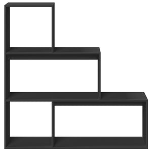 vidaXL Room Divider Bookcase 3-Tier Black 123x29x123 cm Engineered Wood