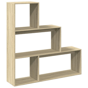 vidaXL Room Divider Bookcase 3-Tier Sonoma Oak 123x29x123 cm Engineered Wood