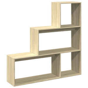 vidaXL Room Divider Bookcase 3-Tier Sonoma Oak 123x29x123 cm Engineered Wood