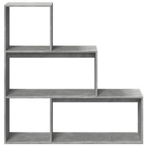 vidaXL Room Divider Bookcase 3-Tier Concrete Grey 123x29x123 cm Engineered Wood