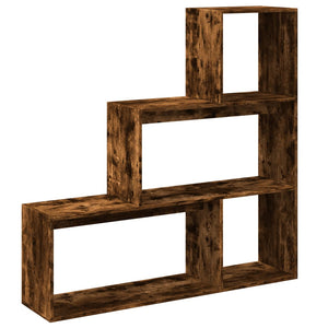 vidaXL Room Divider Bookcase 3-Tier Smoked Oak 123x29x123 cm Engineered Wood