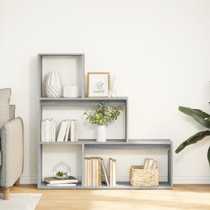 vidaXL Room Divider Bookcase 3-Tier Grey Sonoma 123x29x123 cm Engineered Wood