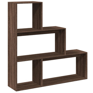 vidaXL Room Divider Bookcase 3-Tier Brown Oak 123x29x123 cm Engineered Wood