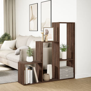 vidaXL Room Divider Bookcase 3-Tier Brown Oak 123x29x123 cm Engineered Wood