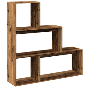 vidaXL Room Divider Bookcase 3-Tier Old Wood 123x29x123 cm Engineered Wood