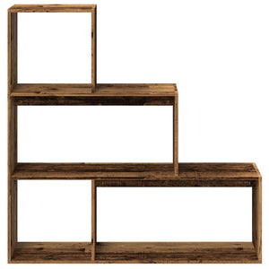 vidaXL Room Divider Bookcase 3-Tier Old Wood 123x29x123 cm Engineered Wood