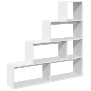 vidaXL Room Divider Bookcase 4-Tier White 143.5x29x143.5 cm Engineered Wood