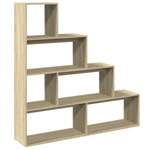 vidaXL Room Divider Bookcase 4-Tier Sonoma Oak 143.5x29x143.5 cm Engineered Wood