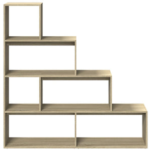 vidaXL Room Divider Bookcase 4-Tier Sonoma Oak 143.5x29x143.5 cm Engineered Wood