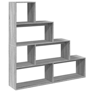 vidaXL Room Divider Bookcase 4-Tier Grey Sonoma 143.5x29x143.5 cm Engineered Wood