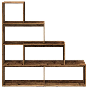 vidaXL Room Divider Bookcase 4-Tier Old Wood 143.5x29x143.5 cm Engineered Wood