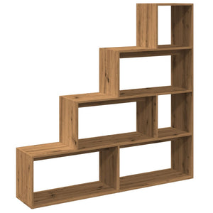 vidaXL Room Divider Bookcase 4-Tier Artisan Oak 143.5x29x143.5 cm Engineered Wood