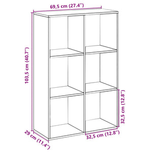 vidaXL Room Divider Bookcase Black 69.5x29x103.5 cm Engineered Wood