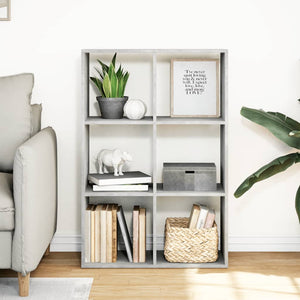 vidaXL Room Divider Bookcase Concrete Grey 69.5x29x103.5 cm Engineered Wood