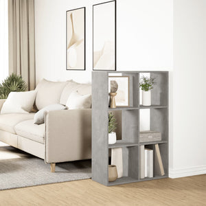 vidaXL Room Divider Bookcase Concrete Grey 69.5x29x103.5 cm Engineered Wood