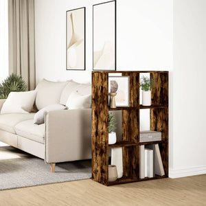 vidaXL Room Divider Bookcase Smoked Oak 69.5x29x103.5 cm Engineered Wood