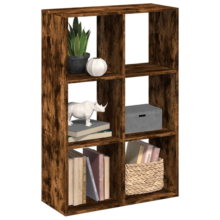 vidaXL Room Divider Bookcase Smoked Oak 69.5x29x103.5 cm Engineered Wood