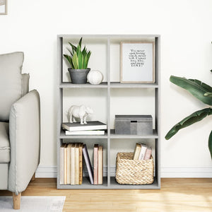 vidaXL Room Divider Bookcase Grey Sonoma 69.5x29x103.5 cm Engineered Wood