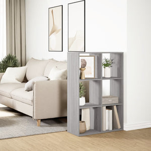 vidaXL Room Divider Bookcase Grey Sonoma 69.5x29x103.5 cm Engineered Wood