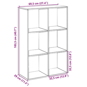 vidaXL Room Divider Bookcase Brown Oak 69.5x29x103.5 cm Engineered Wood