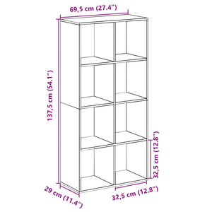 vidaXL Room Divider Bookcase White 69.5x29x137.5 cm Engineered Wood