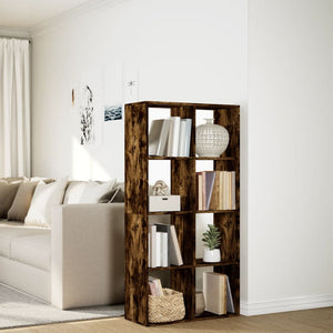 vidaXL Room Divider Bookcase Smoked Oak 69.5x29x137.5 cm Engineered Wood