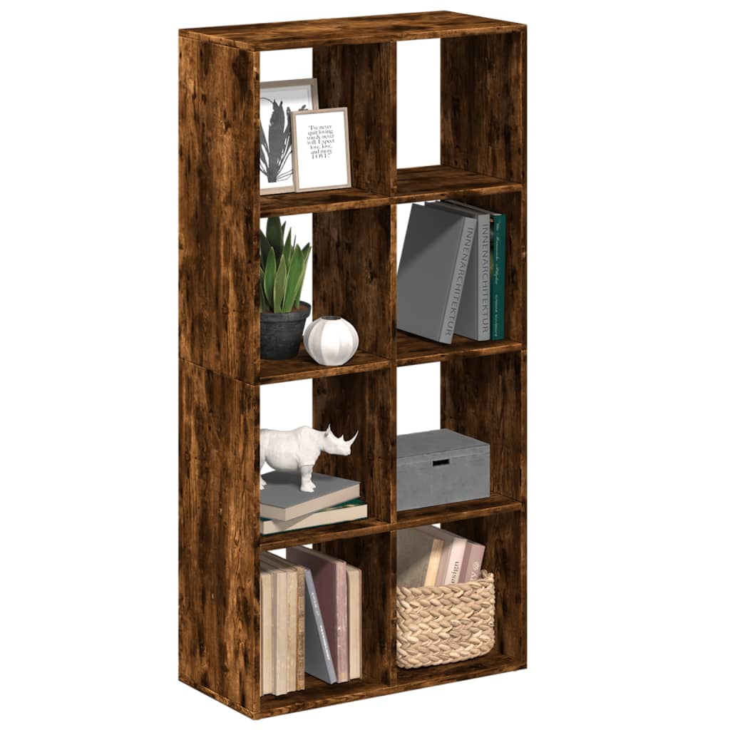 vidaXL Room Divider Bookcase Smoked Oak 69.5x29x137.5 cm Engineered Wood