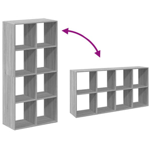 vidaXL Room Divider Bookcase Grey Sonoma 69.5x29x137.5 cm Engineered Wood