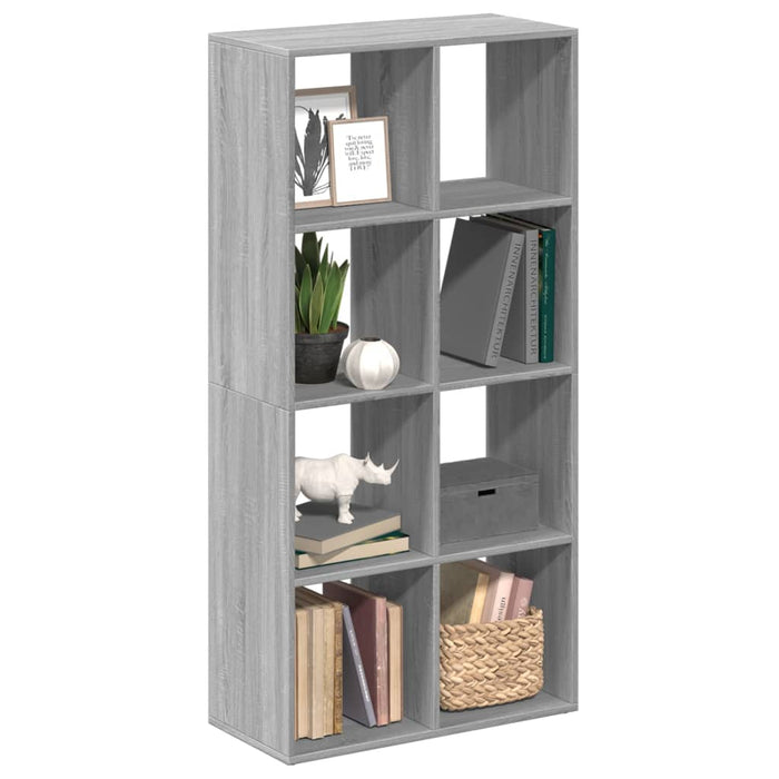 vidaXL Room Divider Bookcase Grey Sonoma 69.5x29x137.5 cm Engineered Wood