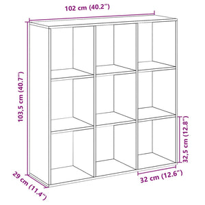 vidaXL Room Divider Bookcase Black 102x29x103.5 cm Engineered Wood