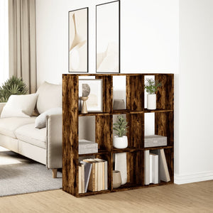 vidaXL Room Divider Bookcase Smoked Oak 102x29x103.5 cm Engineered Wood