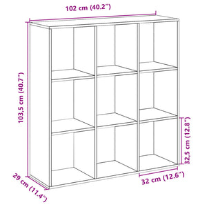 vidaXL Room Divider Bookcase Smoked Oak 102x29x103.5 cm Engineered Wood