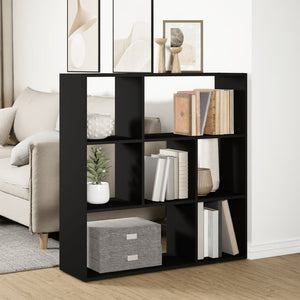 vidaXL Room Divider Bookcase Black 102x29x103.5 cm Engineered Wood