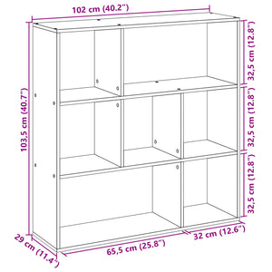 vidaXL Room Divider Bookcase Black 102x29x103.5 cm Engineered Wood