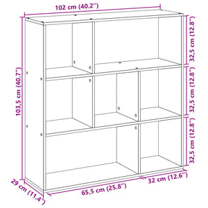 vidaXL Room Divider Bookcase Concrete Grey 102x29x103.5 cm Engineered Wood