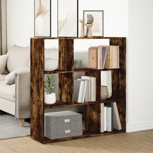 vidaXL Room Divider Bookcase Smoked Oak 102x29x103.5 cm Engineered Wood