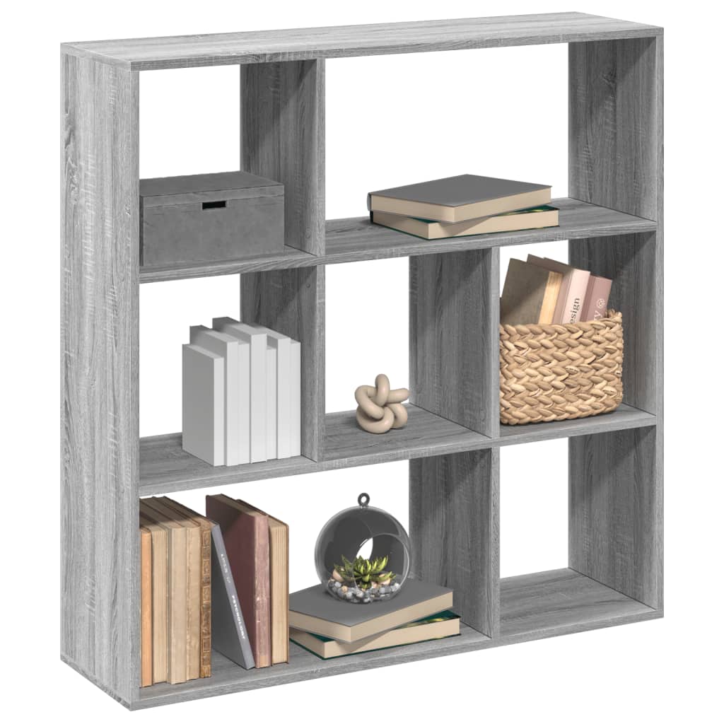 vidaXL Room Divider Bookcase Grey Sonoma 102x29x103.5 cm Engineered Wood