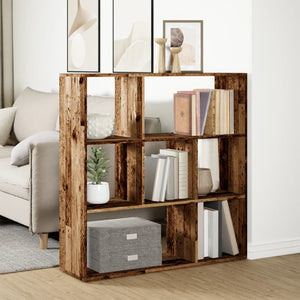 vidaXL Room Divider Bookcase Old Wood 102x29x103.5 cm Engineered Wood